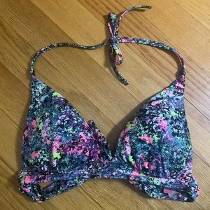 Victoria’s Secret splatter print push up bikini top